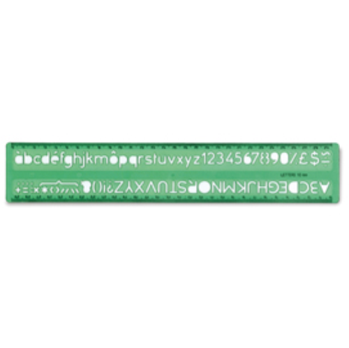 ARDA NORMOGRAFO IN POLIESTERE 30 CM ALTEZZA CARATTERI 10 mm VERDE